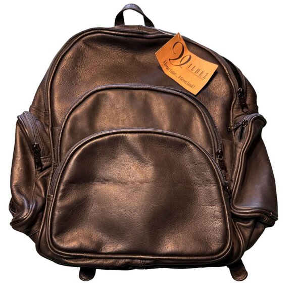 Valdez Other - Valdez Genuine Leather Backpack With Multiple Compartments & Zippers